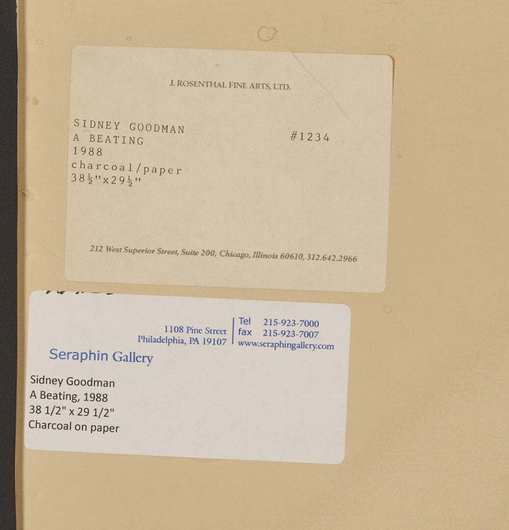 Lot 638: Sidney Goodman Exhibited Drawing, The Beating