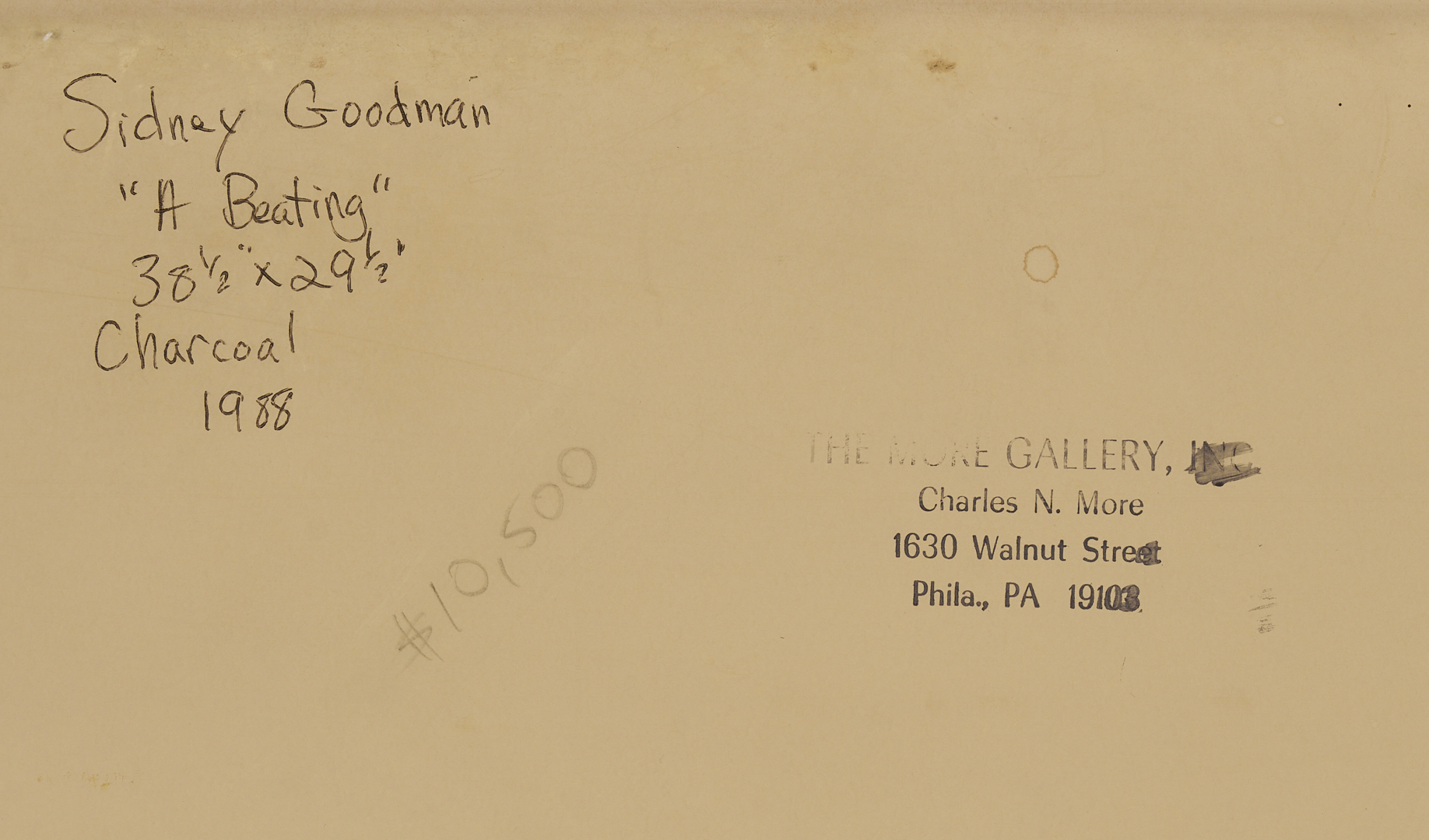Lot 638: Sidney Goodman Exhibited Drawing, The Beating