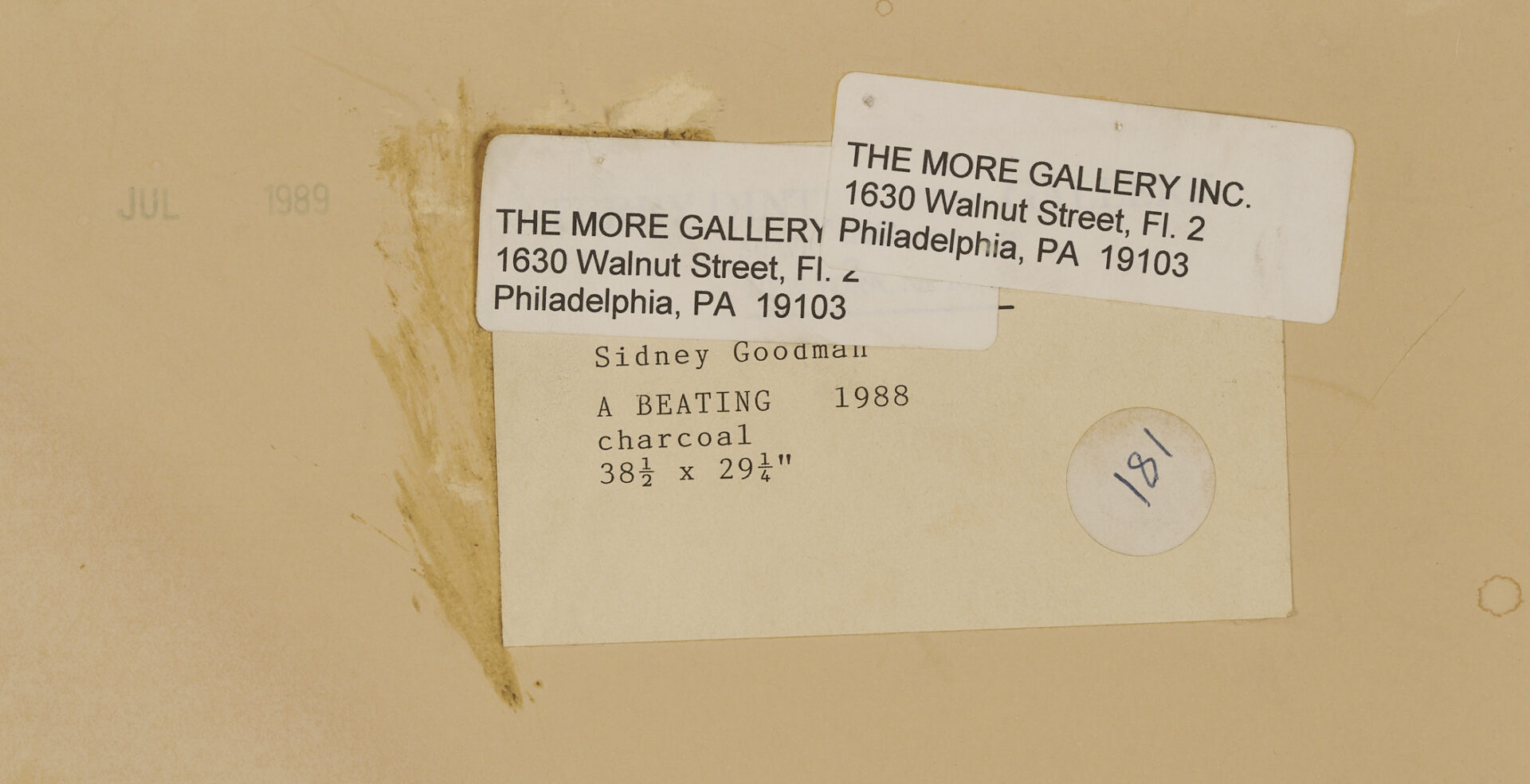 Lot 638: Sidney Goodman Exhibited Drawing, The Beating