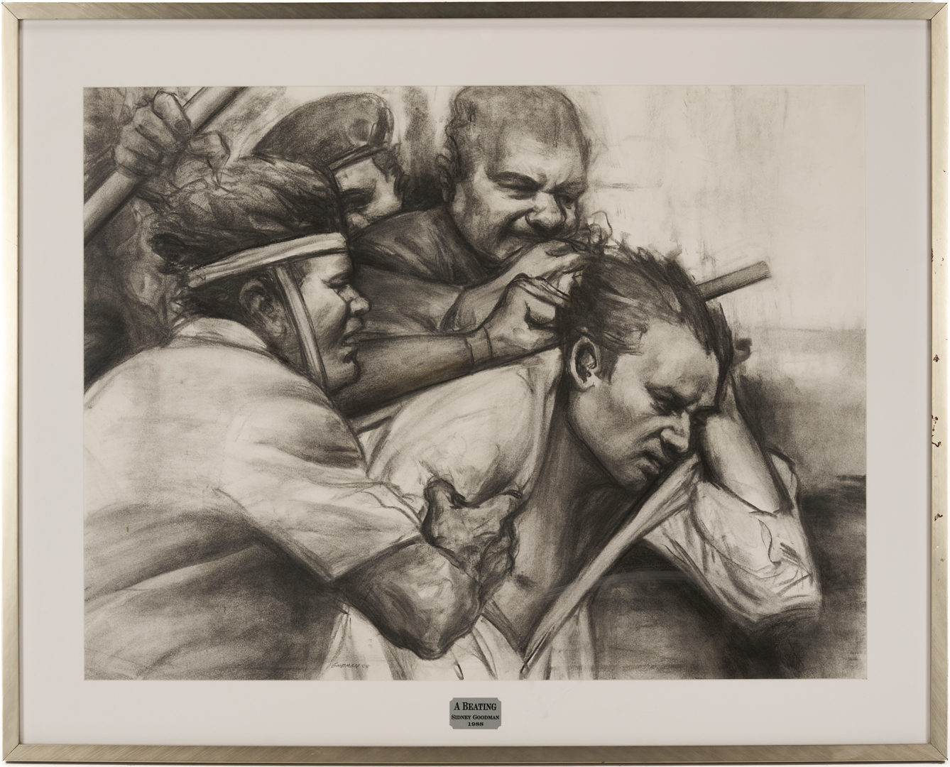 Lot 638: Sidney Goodman Exhibited Drawing, The Beating