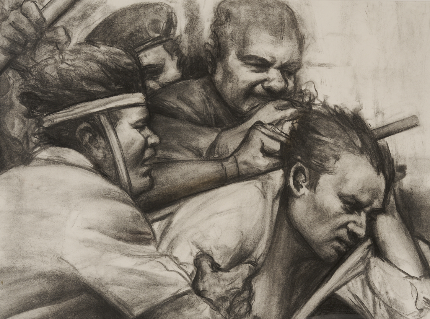 Lot 638: Sidney Goodman Exhibited Drawing, The Beating