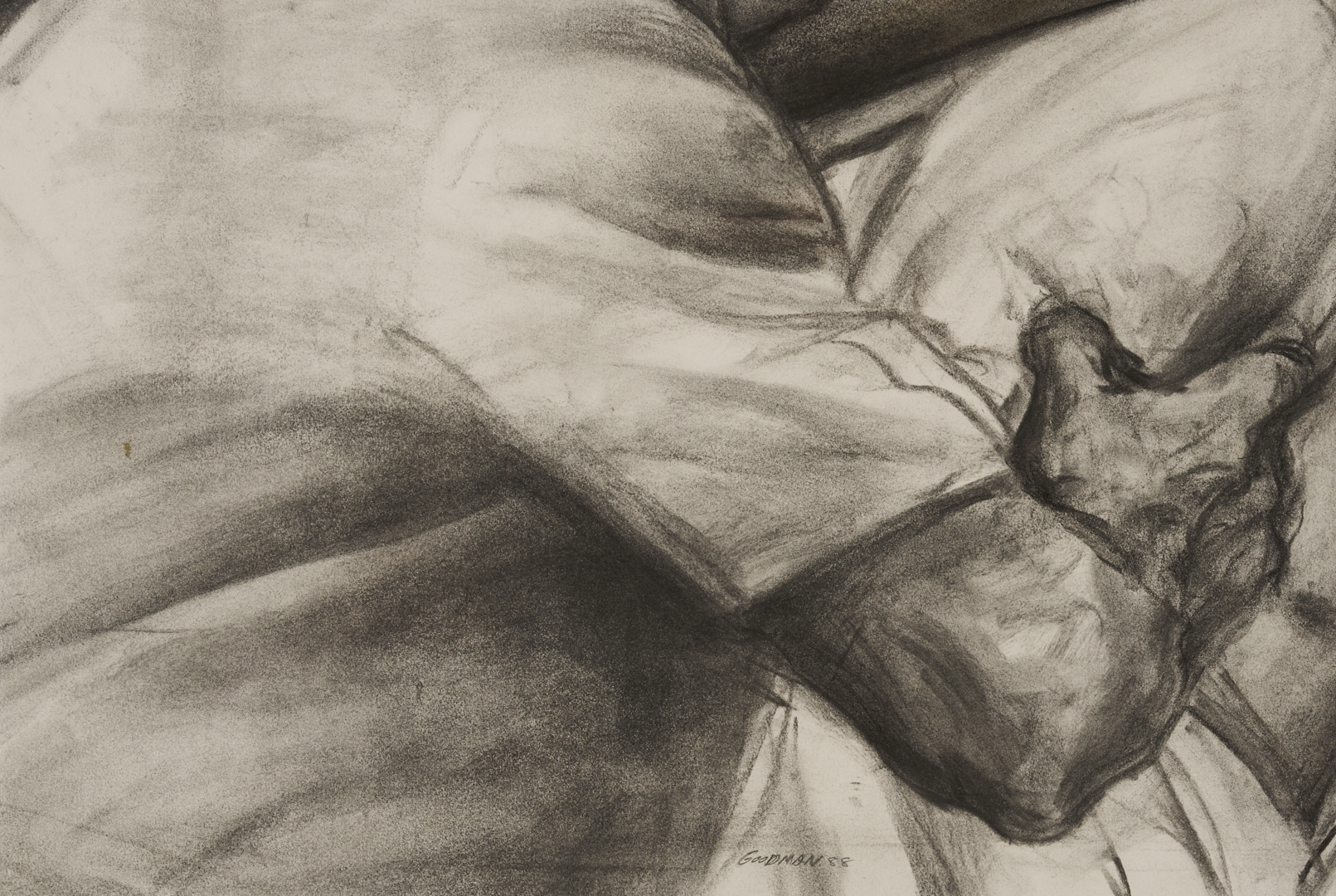 Lot 638: Sidney Goodman Exhibited Drawing, The Beating