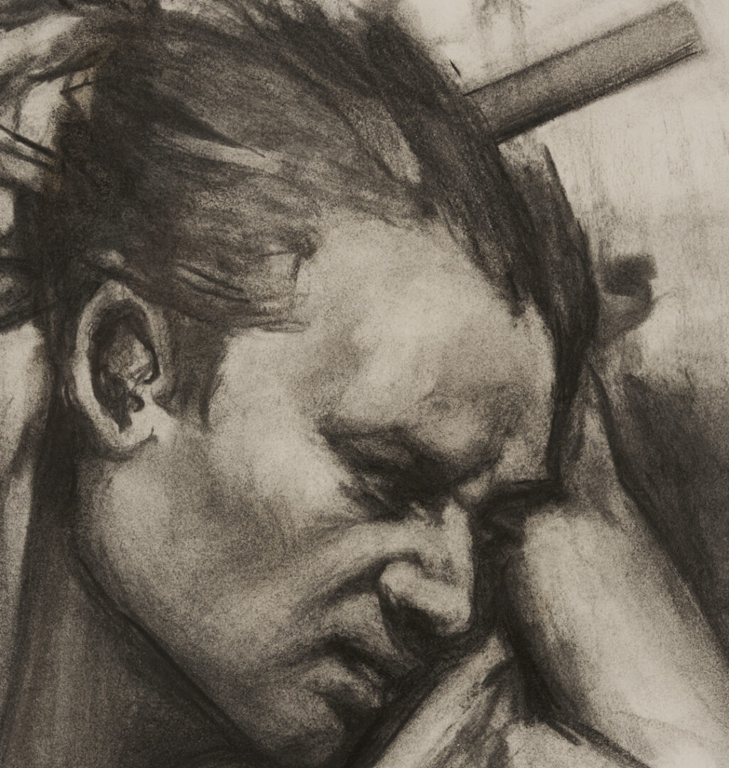 Lot 638: Sidney Goodman Exhibited Drawing, The Beating