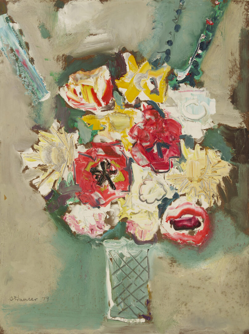 Lot 639: Sterling Strauser O/B Bouquet w/ Tulips