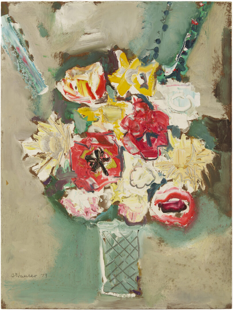 Lot 639: Sterling Strauser O/B Bouquet w/ Tulips