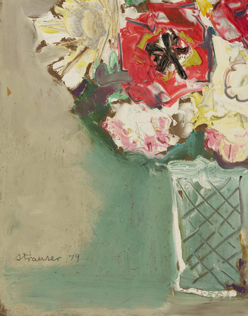 Lot 639: Sterling Strauser O/B Bouquet w/ Tulips