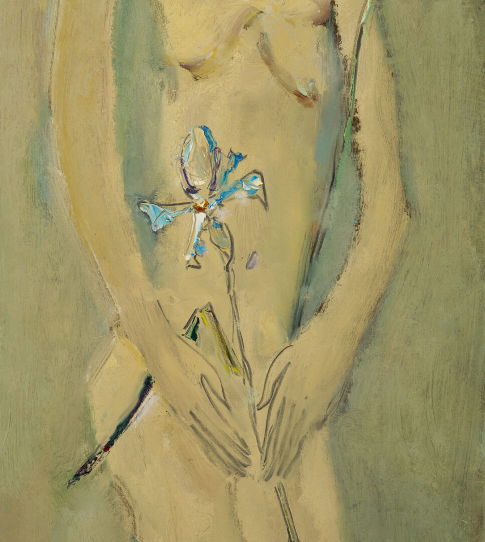 Lot 640: Sterling Strauser O/B Nude, Lady with Two Iris