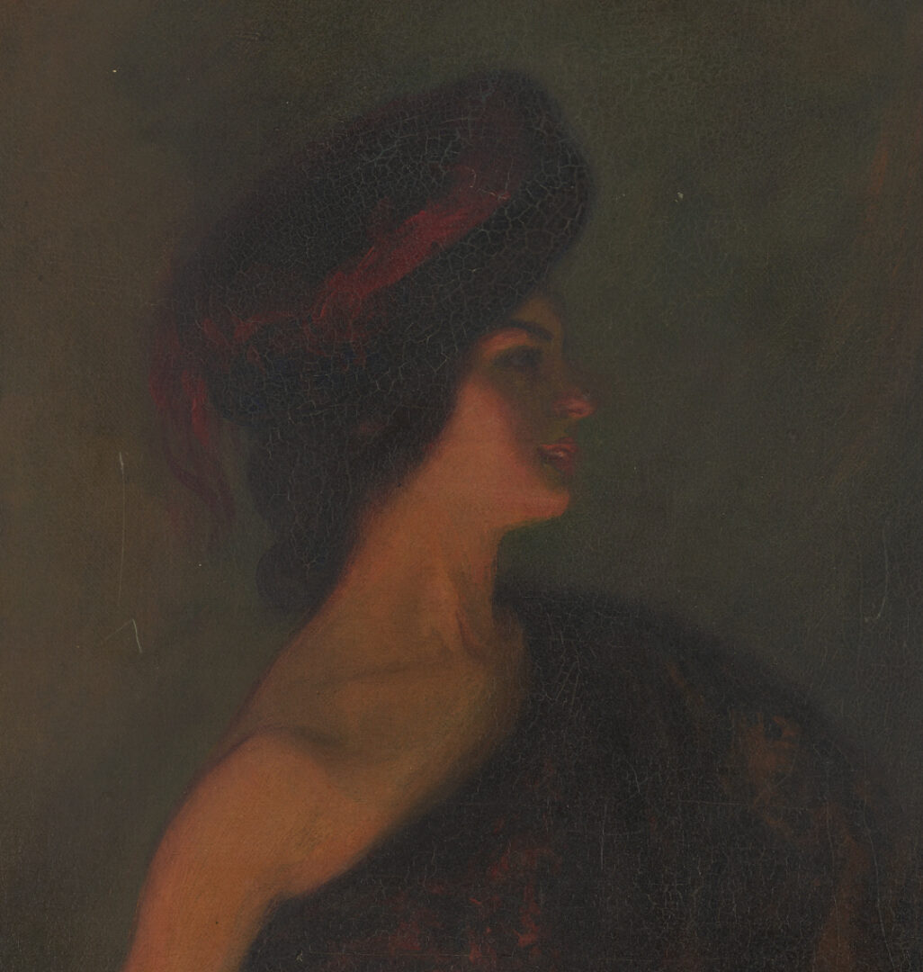 Lot 643: Louis Kronberg O/C Painting, Spanish Flamenco Dancer
