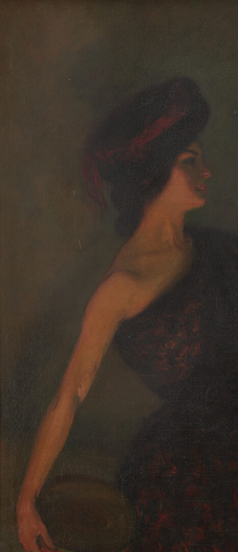 Lot 643: Louis Kronberg O/C Painting, Spanish Flamenco Dancer