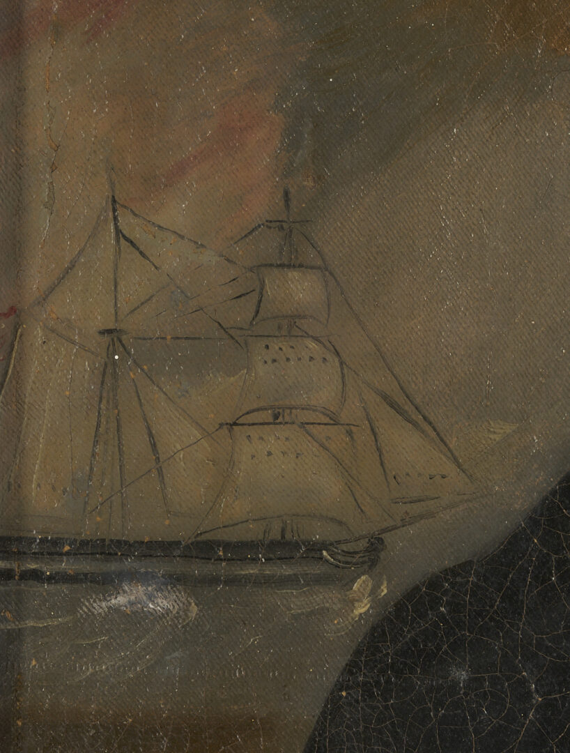 Lot 646: American 19th c. Folk Art Portrait of a Gentleman