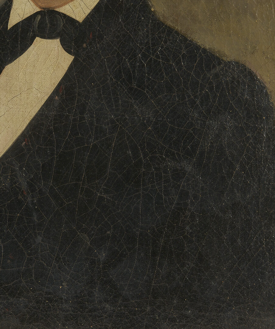 Lot 646: American 19th c. Folk Art Portrait of a Gentleman