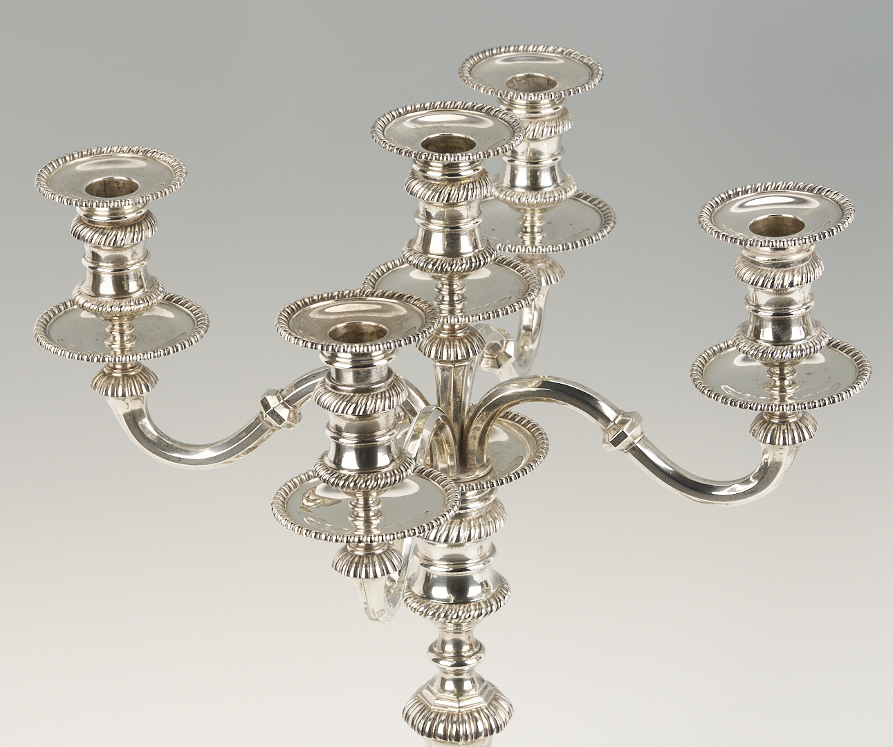 Lot 64: Pair Hunt and Roskell English Sterling Silver Candelabra