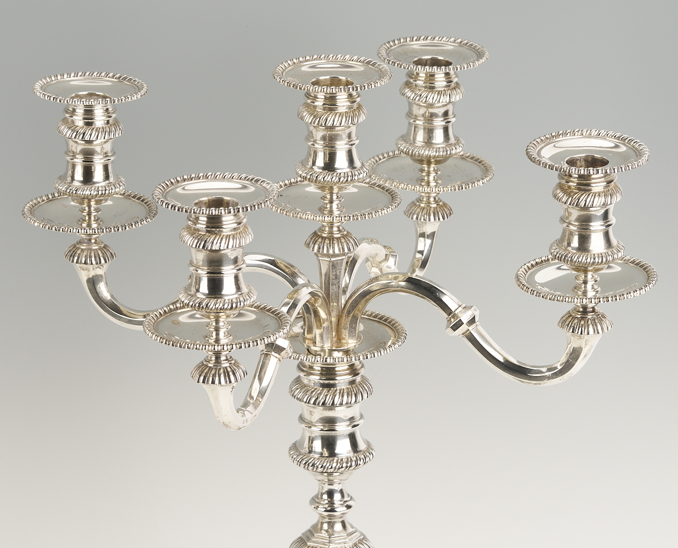 Lot 64: Pair Hunt and Roskell English Sterling Silver Candelabra