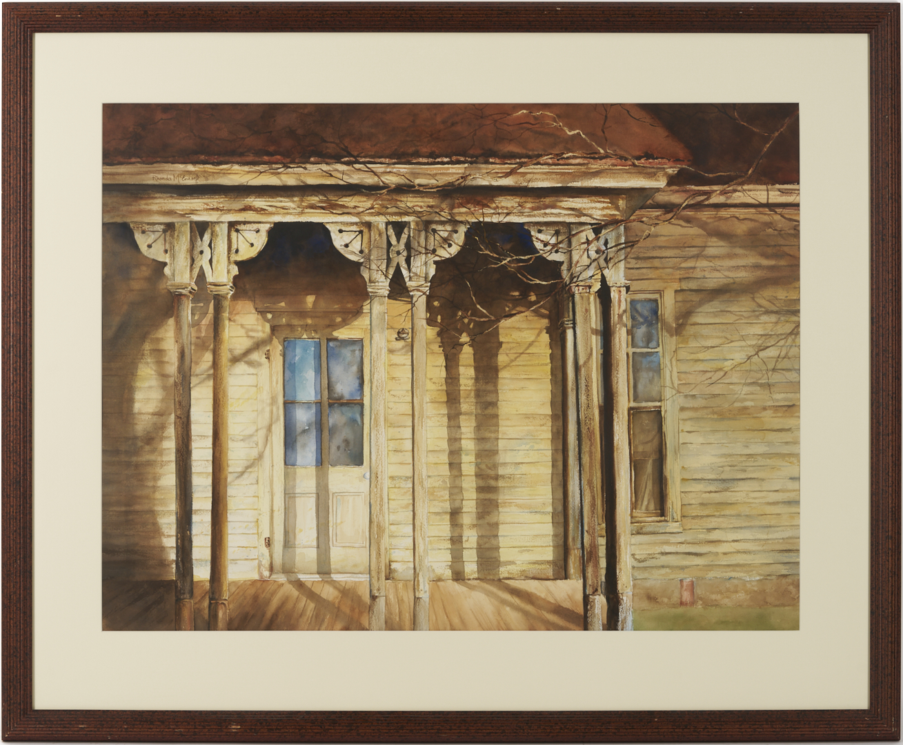 Lot 652: Rhonda McEnroe W/C Architectural Painting, Autumn Reflection