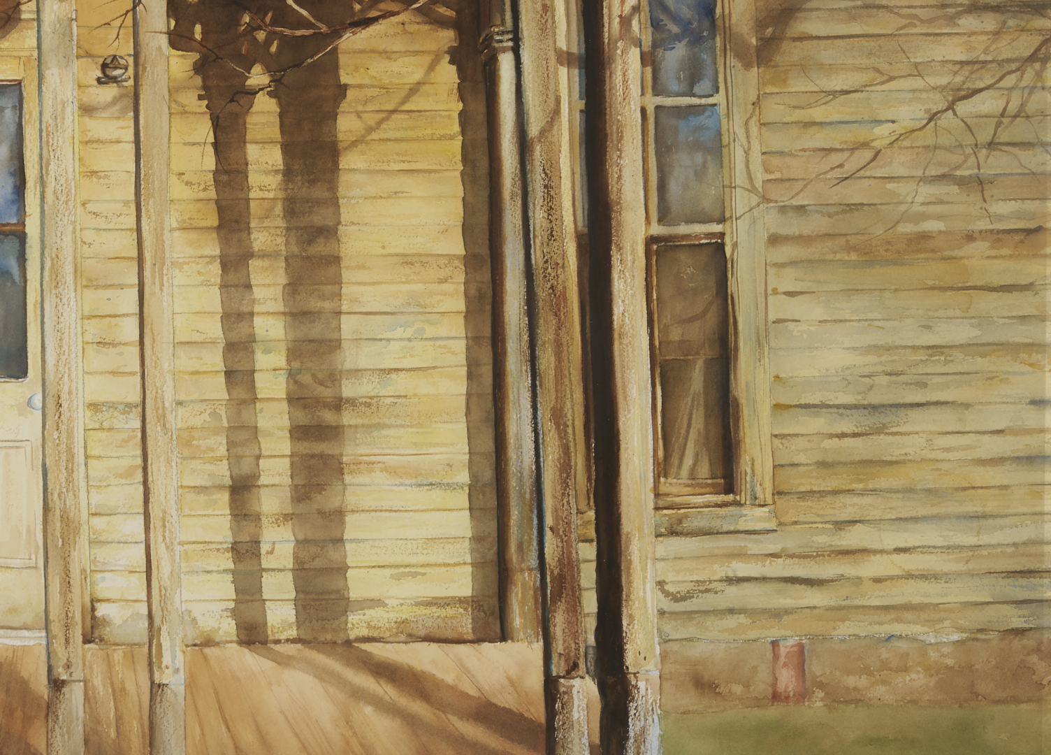 Lot 652: Rhonda McEnroe W/C Architectural Painting, Autumn Reflection