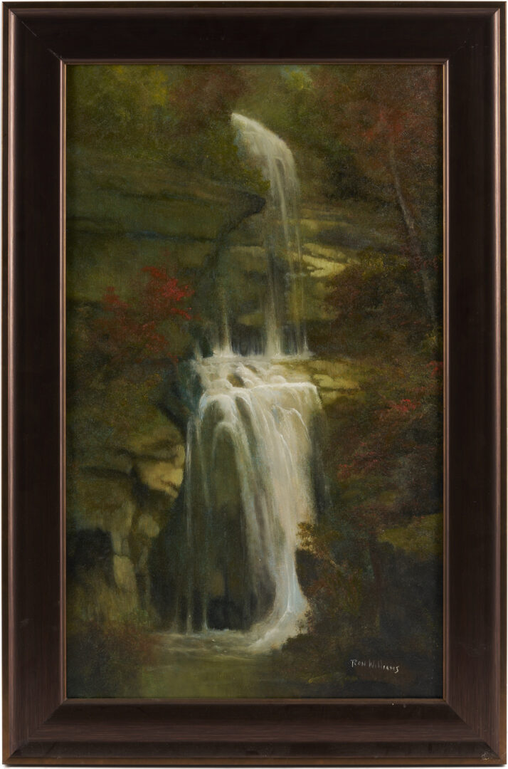Lot 653: Ron Williams O/C Smoky Mountain Waterfall Painting