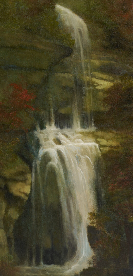 Lot 653: Ron Williams O/C Smoky Mountain Waterfall Painting