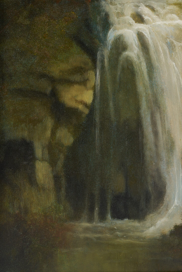 Lot 653: Ron Williams O/C Smoky Mountain Waterfall Painting