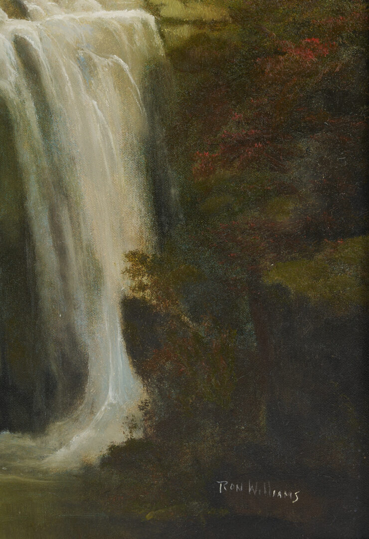 Lot 653: Ron Williams O/C Smoky Mountain Waterfall Painting