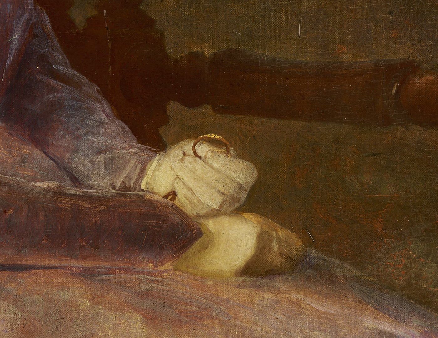 Lot 654: Carl Gutherz O/C Portrait of Kate Scruggs Gutherz, 1898