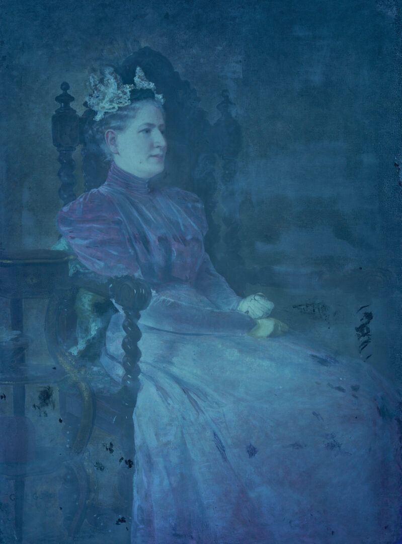 Lot 654: Carl Gutherz O/C Portrait of Kate Scruggs Gutherz, 1898