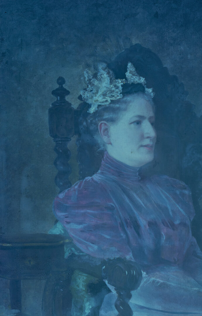 Lot 654: Carl Gutherz O/C Portrait of Kate Scruggs Gutherz, 1898
