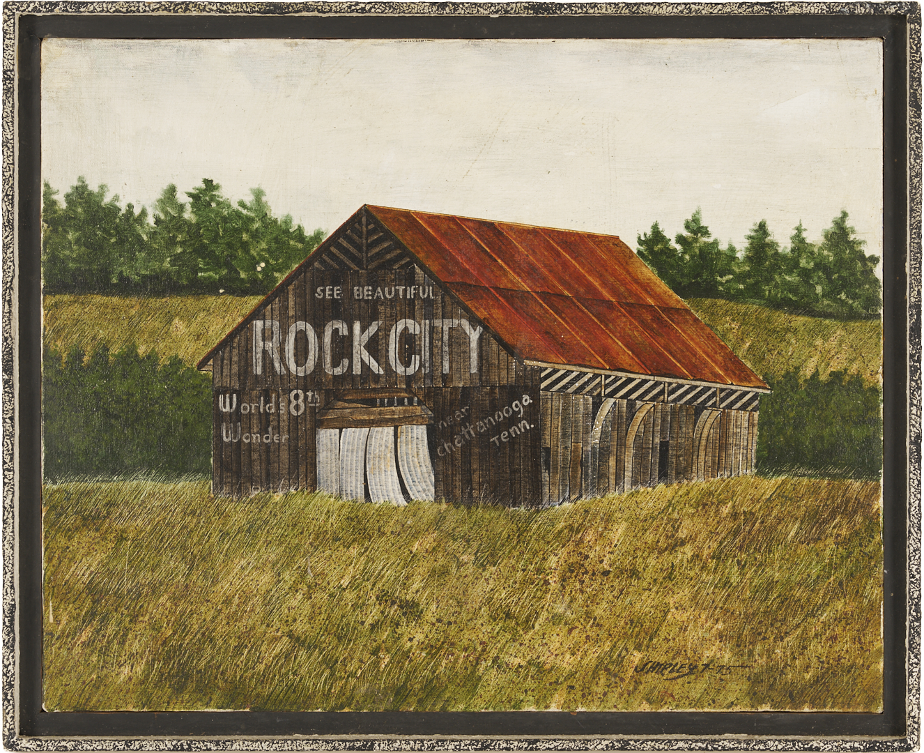 Lot 656: Thomas Shipley See Rock City Barn Painting, 1975