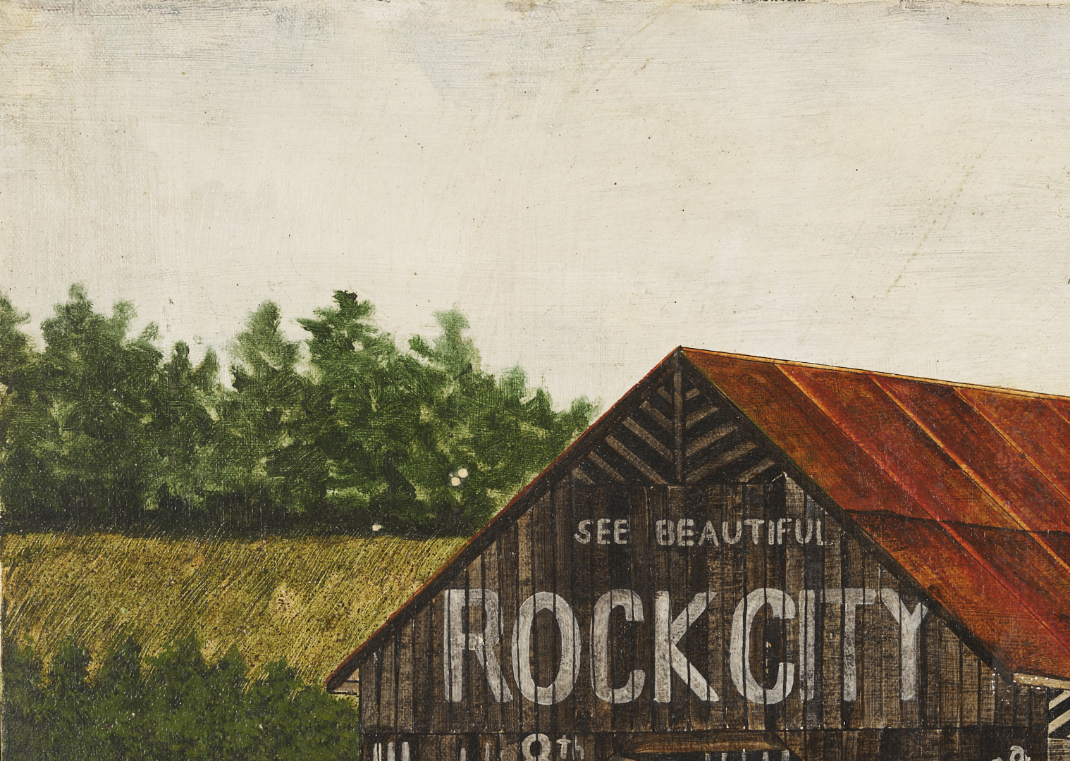 Lot 656: Thomas Shipley See Rock City Barn Painting, 1975