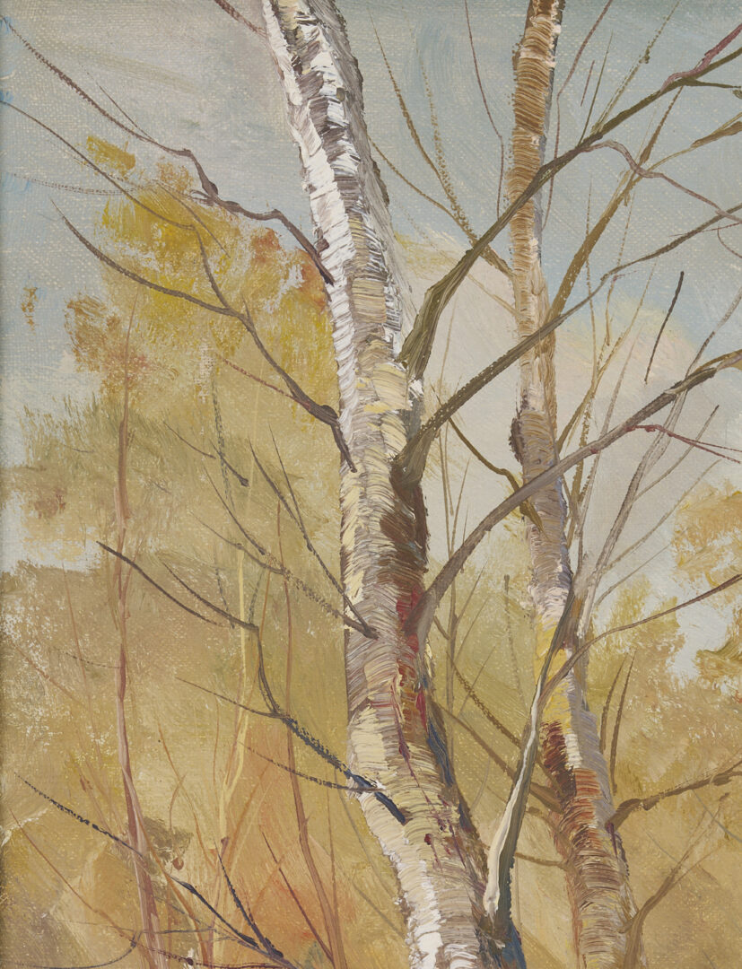 Lot 657: Marion Bryant Cook Oil Painting, Landscape with Ducks in Flight