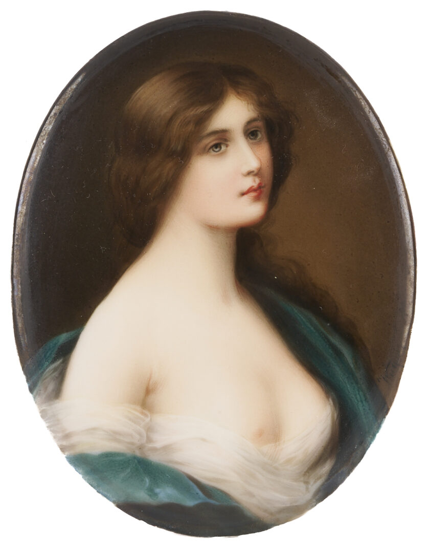 Lot 658: German Porcelain Portrait Plaque, Jeunesse