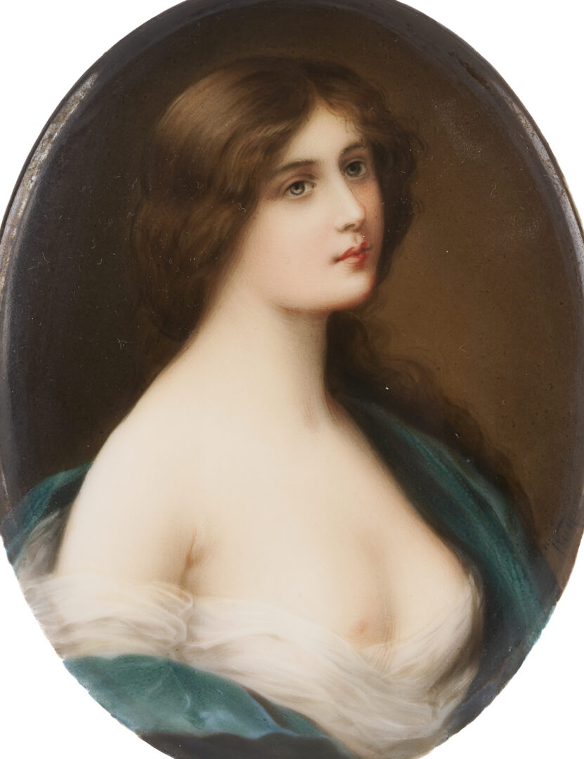 Lot 658: German Porcelain Portrait Plaque, Jeunesse