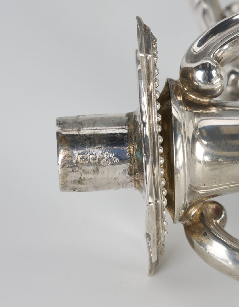 Lot 65: Pair of English Sterling 5-Light Candelabra