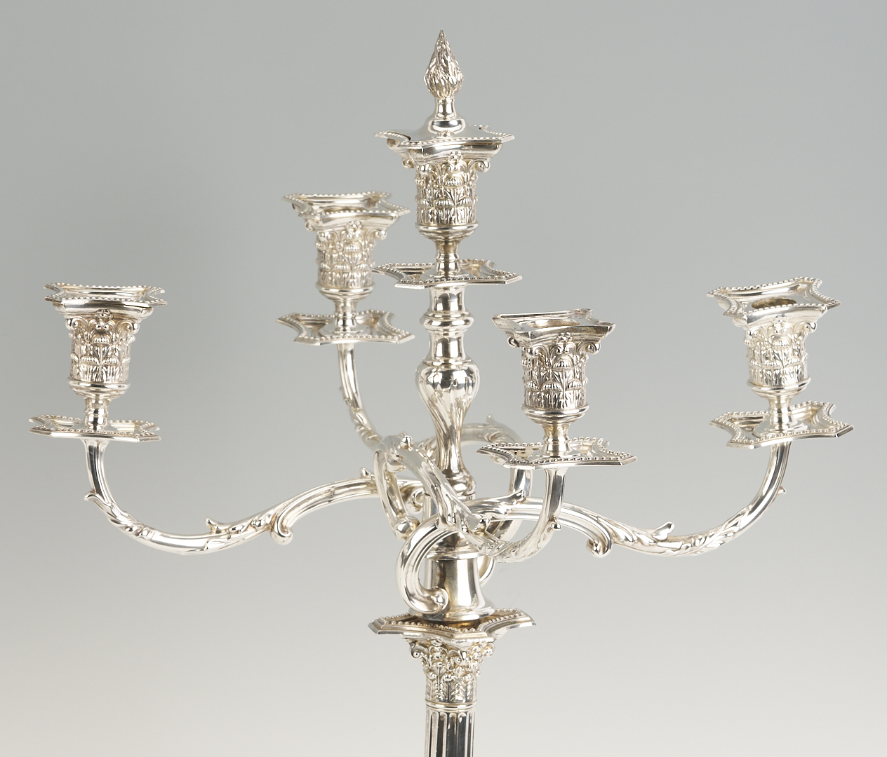 Lot 65: Pair of English Sterling 5-Light Candelabra