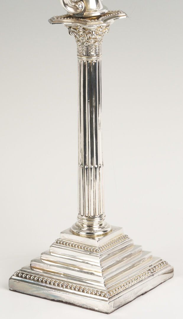 Lot 65: Pair of English Sterling 5-Light Candelabra