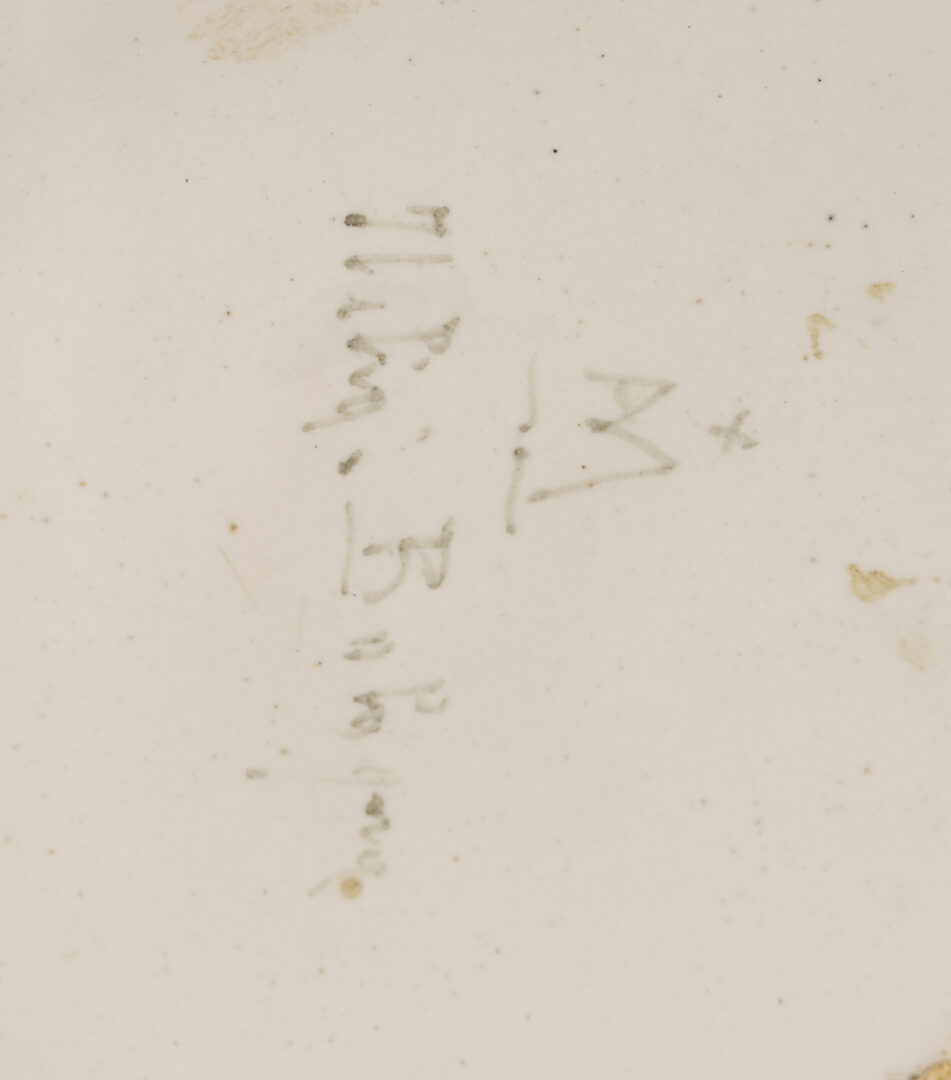 Lot 660: 3 Antique Polychrome Faience Items: Albarello, Tazza, Inkwell