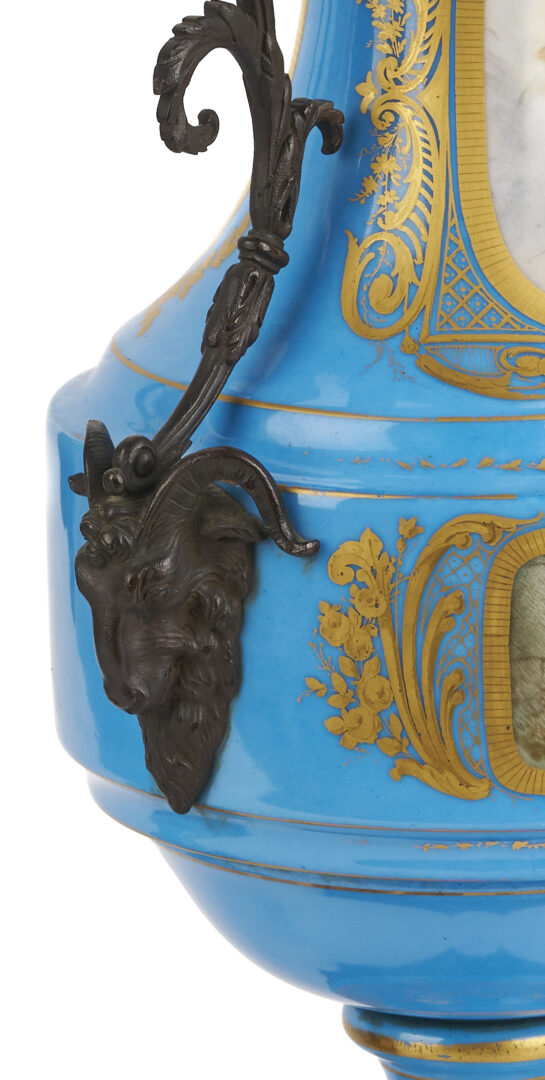 Lot 662: Pair of French Sevres Style Porcelain Urns