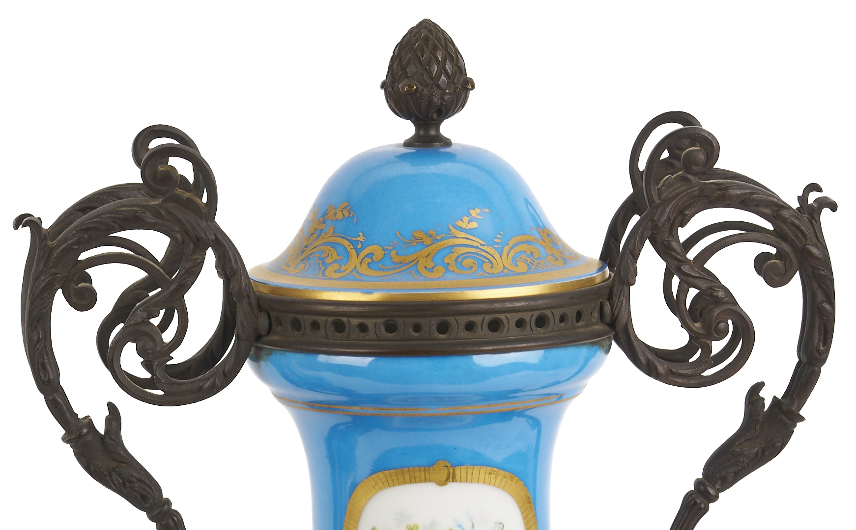 Lot 662: Pair of French Sevres Style Porcelain Urns