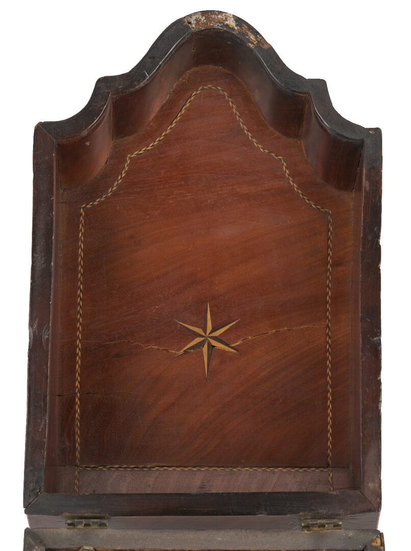 Lot 665: Mahogany Tea Caddy & Sewing or Jewelry Box and Inlaid Georgian Hepplewhite Period Knife Box