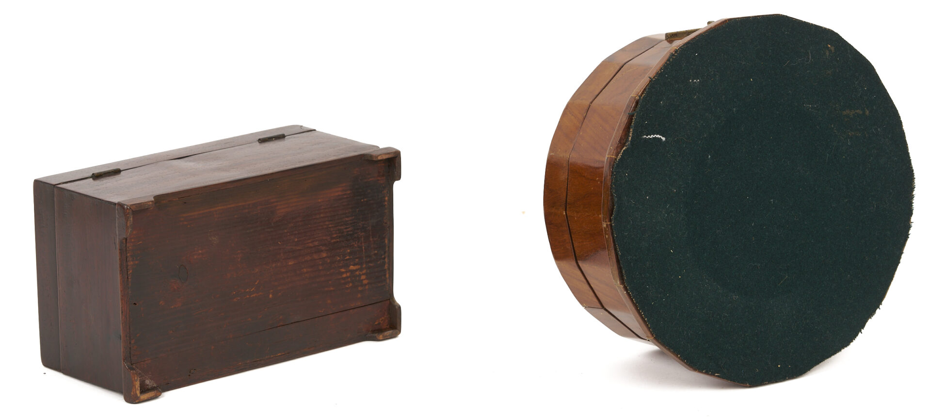 Lot 665: Mahogany Tea Caddy & Sewing or Jewelry Box and Inlaid Georgian Hepplewhite Period Knife Box