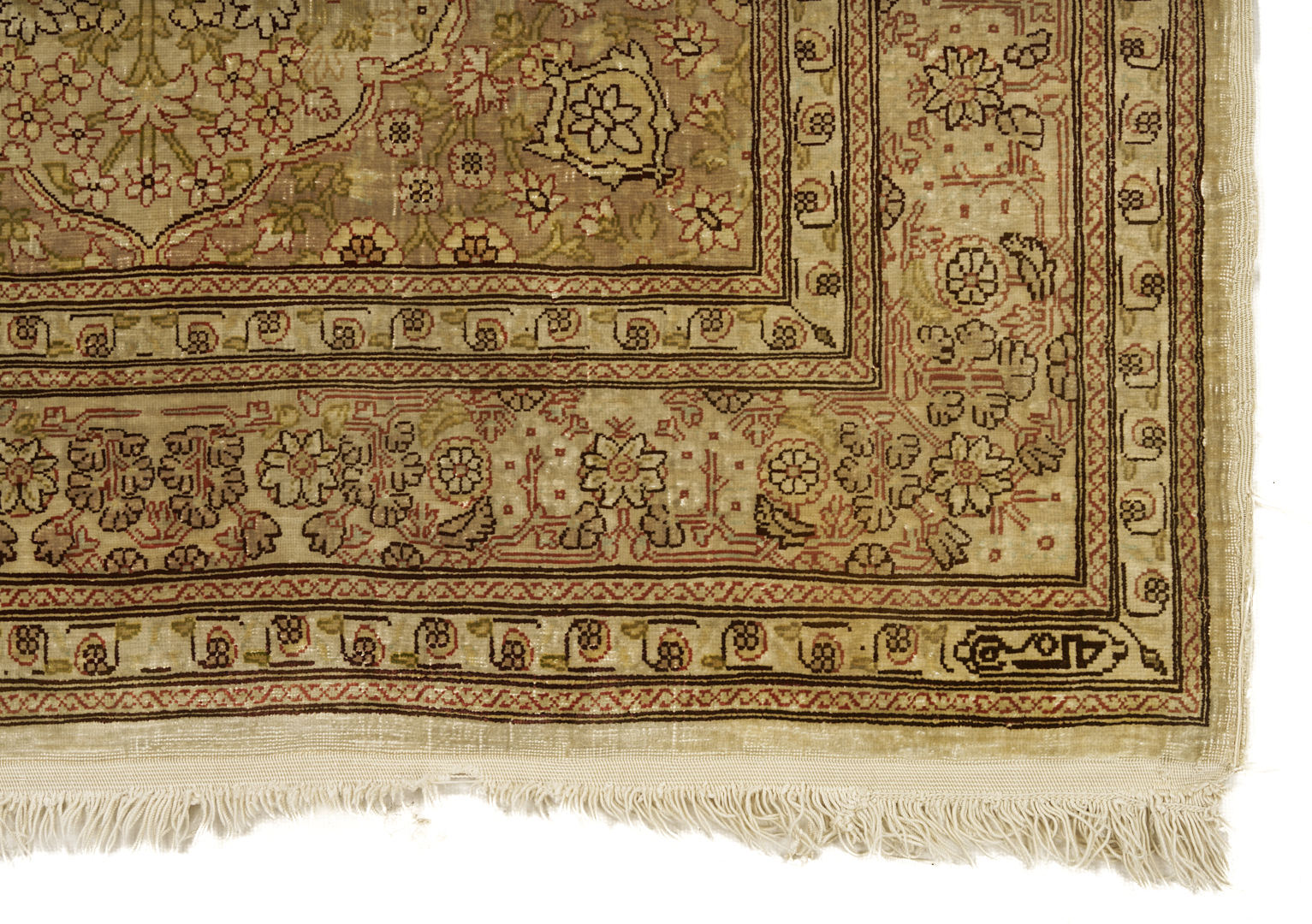 Lot 666: Signed Turkish Silk on Silk Signed Hereke