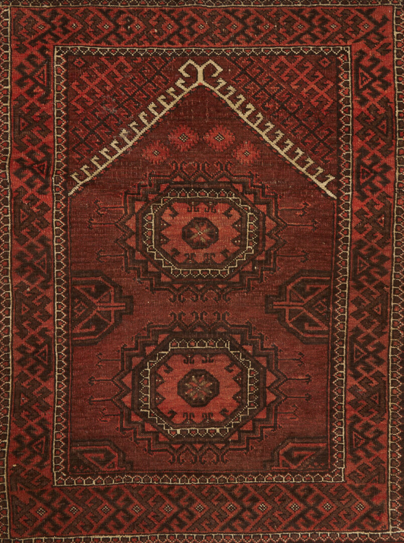 Lot 670: 2 Antique Turkmen Ersari Rugs, Ensi & Prayer Rug