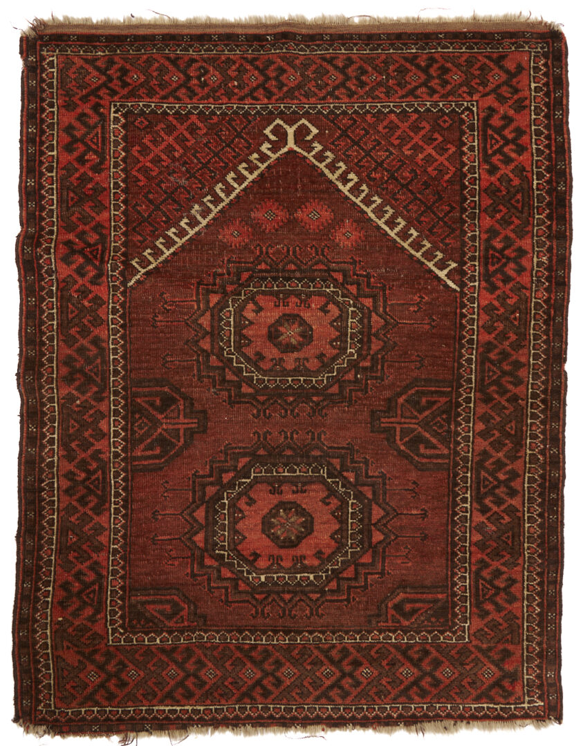 Lot 670: 2 Antique Turkmen Ersari Rugs, Ensi & Prayer Rug