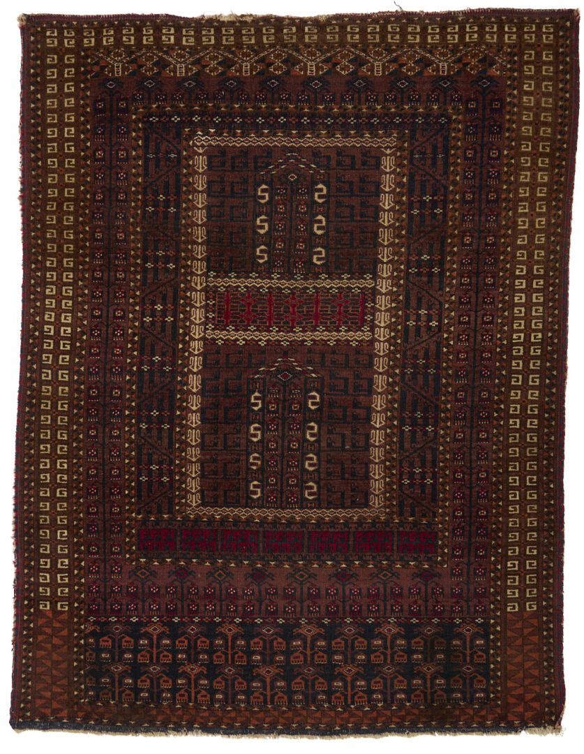Lot 670: 2 Antique Turkmen Ersari Rugs, Ensi & Prayer Rug