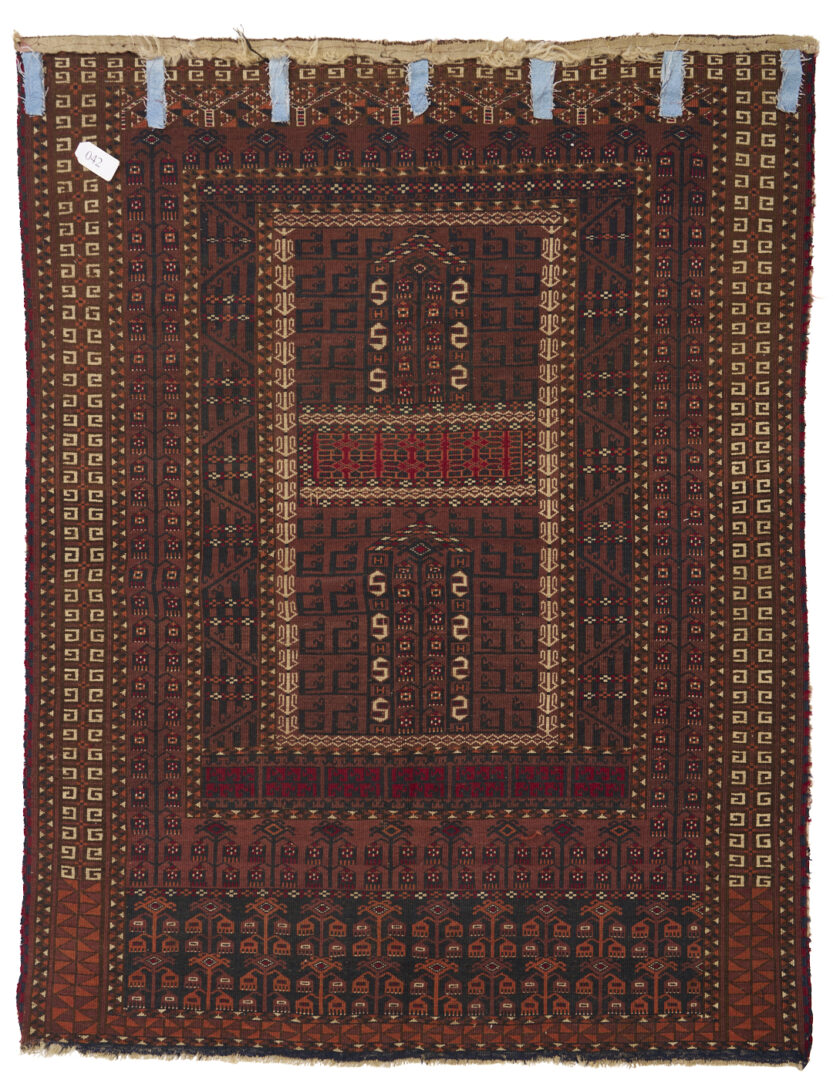 Lot 670: 2 Antique Turkmen Ersari Rugs, Ensi & Prayer Rug