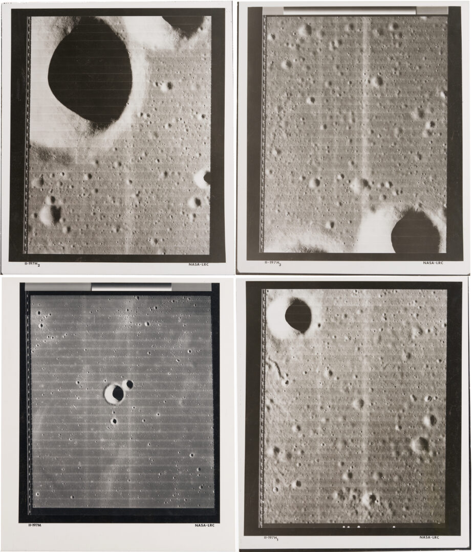 Lot 678: Four NASA Moon Survey Photos; Maestlin G Crater, 1966; Set 197