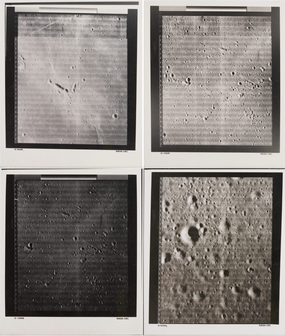 Lot 679: Four NASA Moon Survey Photos; 144M, 148M, 149M, 149H1