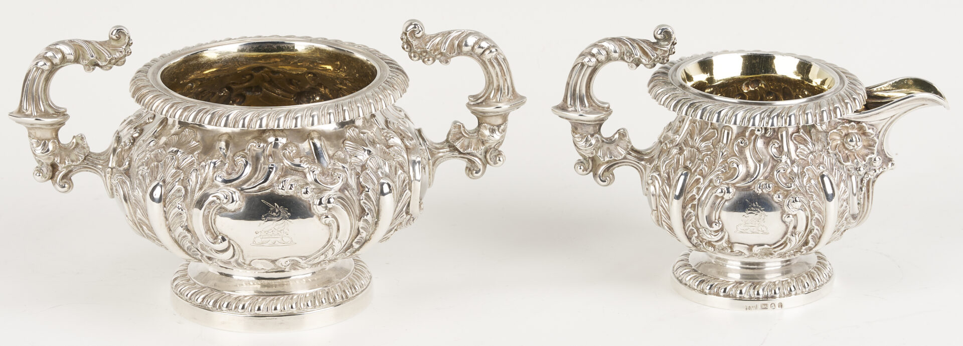 Lot 67: Assembled 4-Pc English Regency Sterling Tea Service