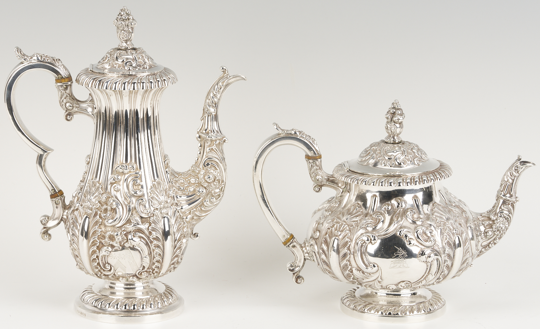 Lot 67: Assembled 4-Pc English Regency Sterling Tea Service