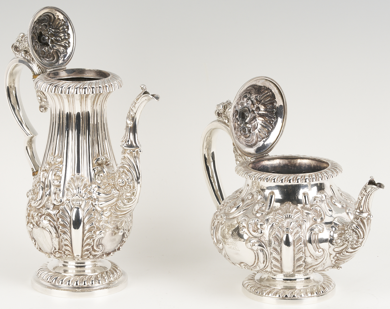 Lot 67: Assembled 4-Pc English Regency Sterling Tea Service