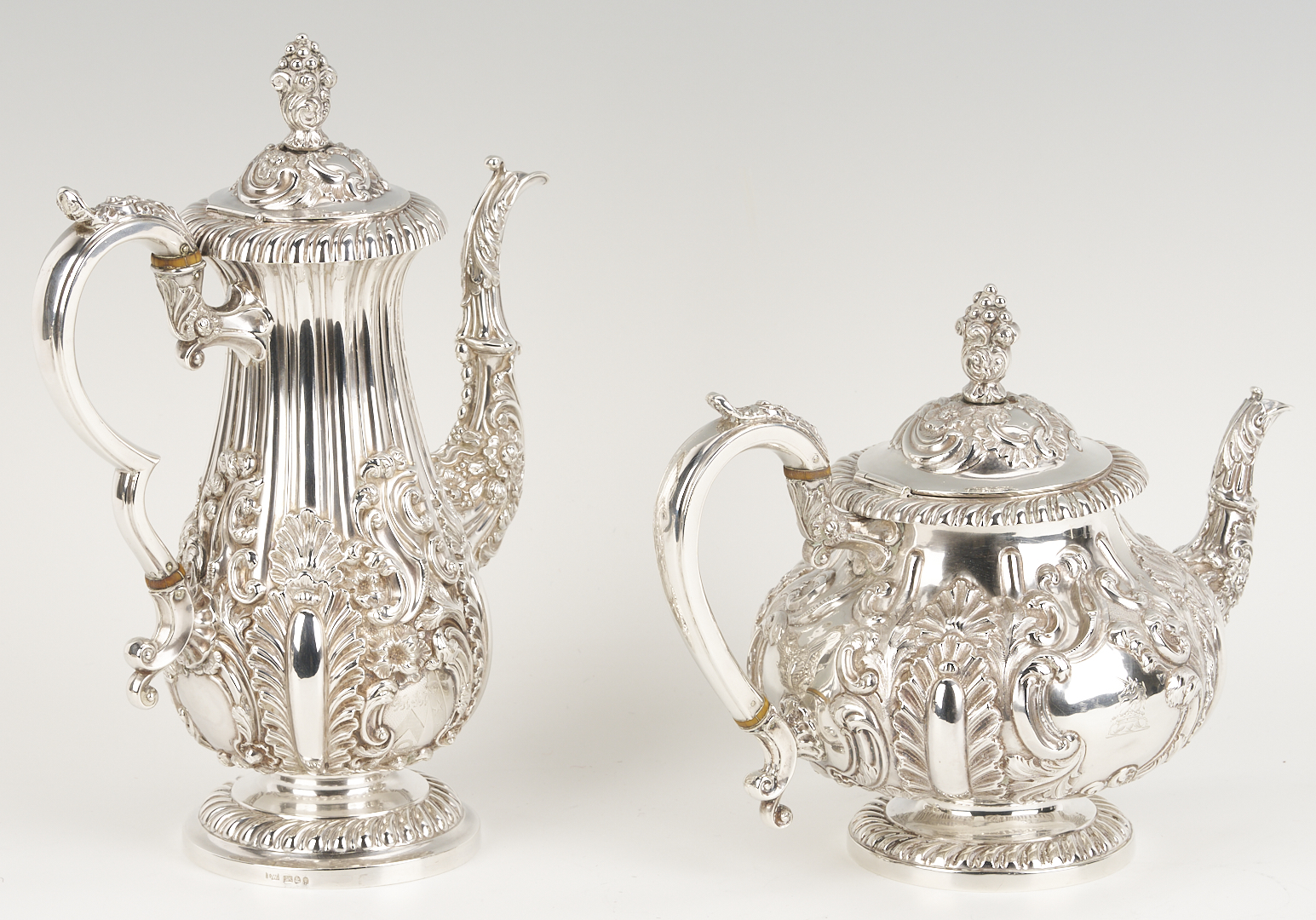 Lot 67: Assembled 4-Pc English Regency Sterling Tea Service